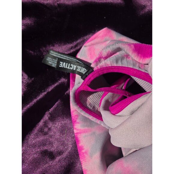 Victoria’s Secret Pink Tie-Dye Cropped Tank Top*Adj Straps*Ribbed*Lined*NWOT*M - Picture 4 of 7